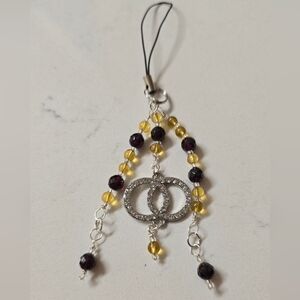 Garnet & Amber Crystal Phone Charm